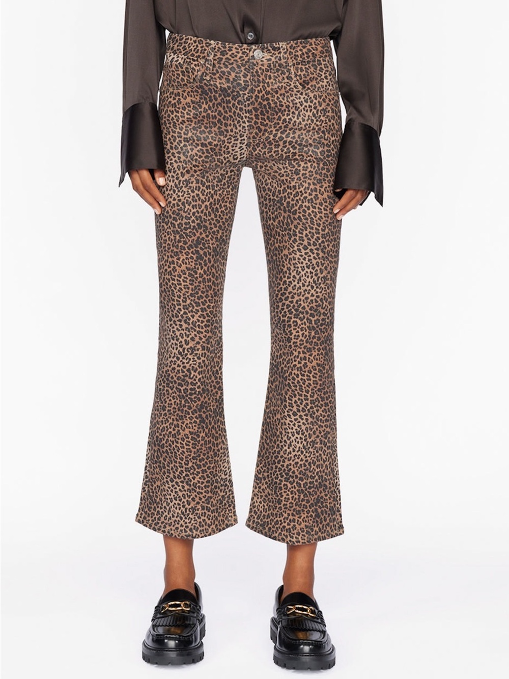 FRAME Brown & Black Leopard Print Le Crop Mini Boot Jeans - 25 W